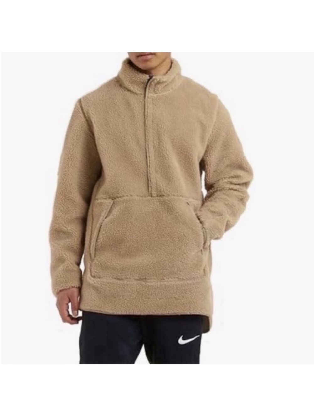 Nike Men's Yoga Sherpa Pullover
Sweatshirt, Khaki